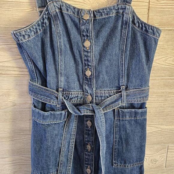 Levi's Calla Short Dress Denim Adjustable Womens SZ S 90s Inspired - Picture 6 of 9